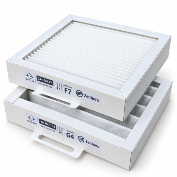 Set di filtri compatibili Aerauliqa QR180A / QR180M / QR180PH / QR230E F7 + G4, 200 × 200 × 46 mm