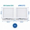 Dimensioni filtri Aerauliqa QR180A / QR180M / QR180PH / QR230E F7 + G4 – 200 × 200 × 46 mm
