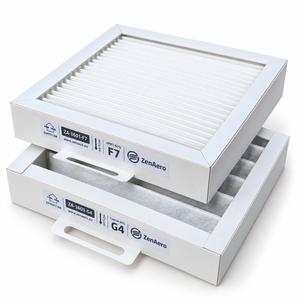 QR180A / QR180M / QR180PH / QR230E — F7 + G4, 200 × 200 × 46 mm. Ver el juego de filtros compatible