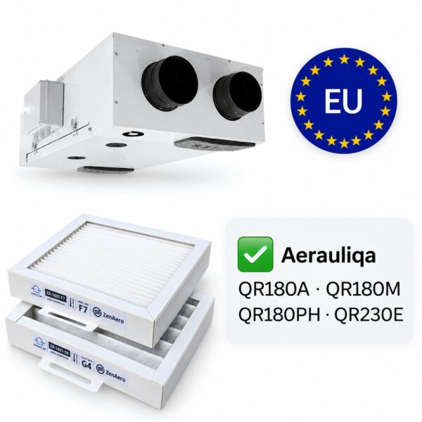 Unità VMC Aerauliqa QR180A / QR180M / QR180PH / QR230E con filtri di ricambio compatibili F7 + G4