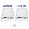 Dimensioni filtri compatibili Aerauliqa QR280A, QR280E, QR280M e QR280PH – F7 + M5, 250 × 183 × 21 mm