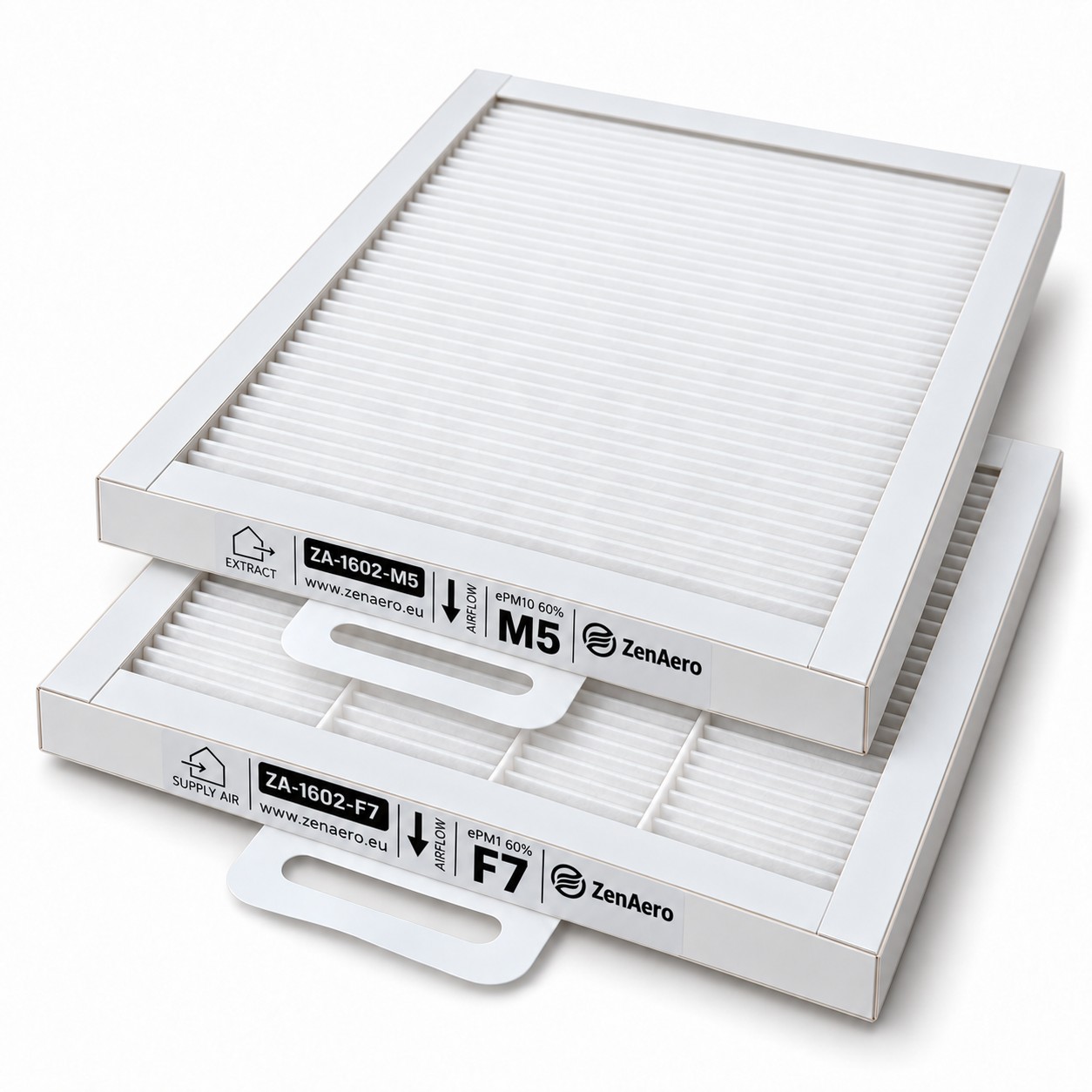 QR280A / QR280E / QR280M / QR280PH — F7 + M5, 250 × 183 × 21 mm. Ver el juego de filtros compatible