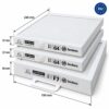 Dimensioni filtri Brofer RDCD40SK / RDCD50SK – F7 240 × 199 × 48 mm, 2 × G4 240 × 199 × 22 mm