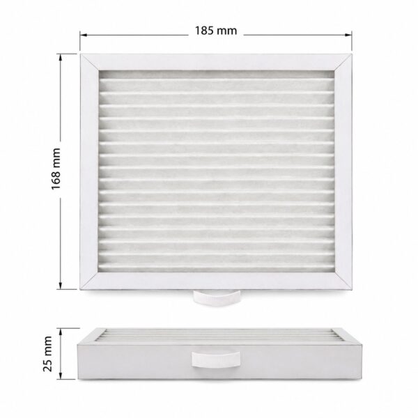 Dimensioni dei filtri G4 per Salda Smarty 2XP: 185 × 168 × 25 mm