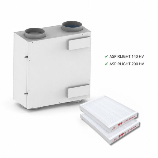 ASPIRLIGHT 140 HV / ASPIRLIGHT 200 HV – Set di filtri compatibili 2 × ePM1 60% (F7 + F7), 225 × 175 × 23 mm