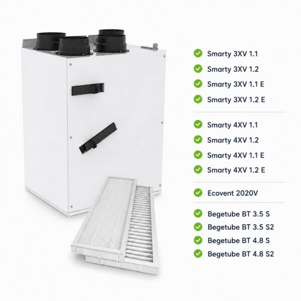 Filtri F7 e G4 con unità VMC Salda Smarty 3XV e Smarty 4XV
