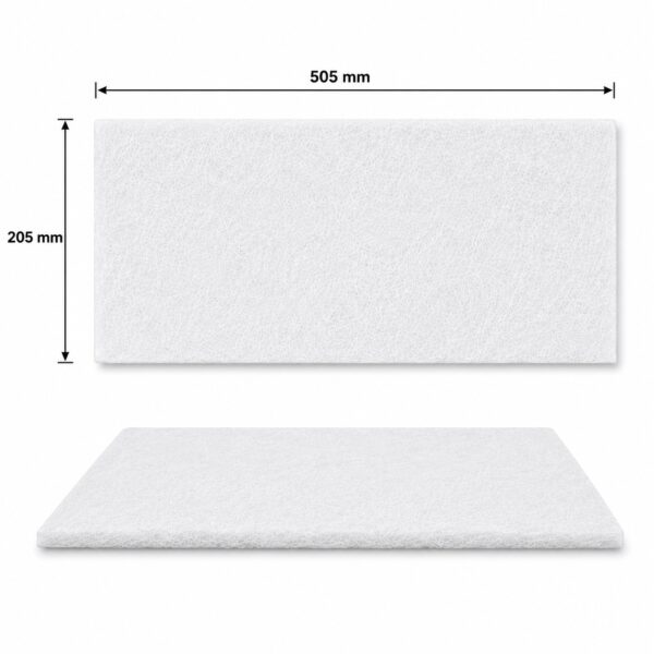 Maße der G4 Filtermatte für Wolf CWL-2-325, Wolf CWL-2-400 und Viessmann Vitovent 300-W H32S C325 / C400, 505 × 205 mm