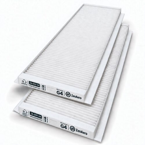 Set filtri compatibili Zehnder ComfoAir Q 350 / 450 / 600 G4 + G4, 499 × 158 × 22 mm