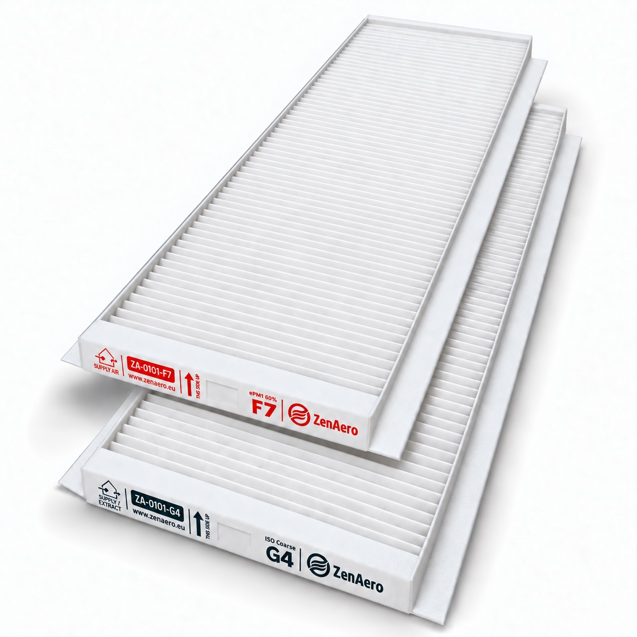 Juego ZenAero compatible Zehnder ComfoAir Q 350 con filtros F7 y G4