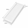 zehnder-comfoair-q-f7-g4-filter-dimensions-499x158x22-mm White rectangular pleated air filter photographed at an angle with dimensions: 499 mm long, 158 mm wide, 22 mm thick.
