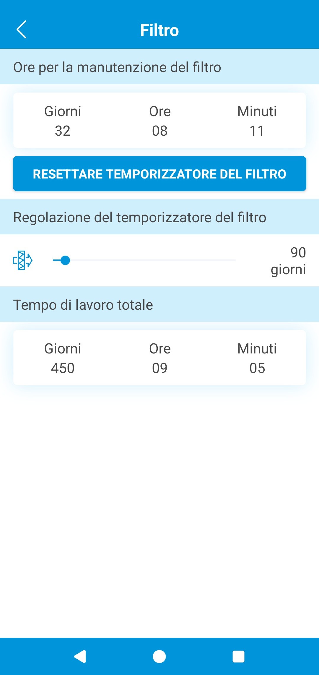 Filter timer before reset