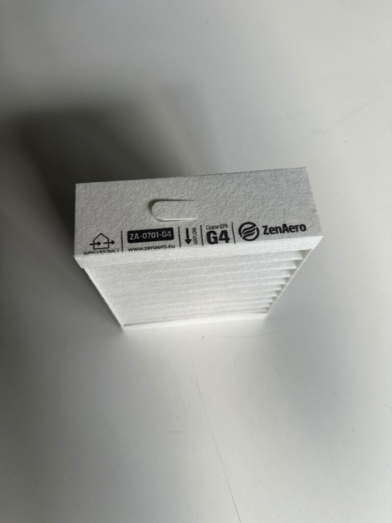 ZenAero G4 Supply / Extract filter for Siber DF EVO and Zehnder EVO with airflow arrow